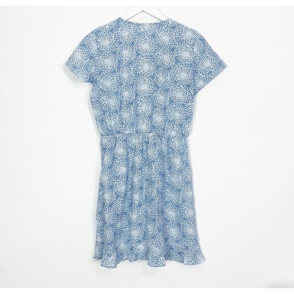 J. Crew Printed Chambray Ruffle Faux-Wrap Dress - Picture 6 of 8